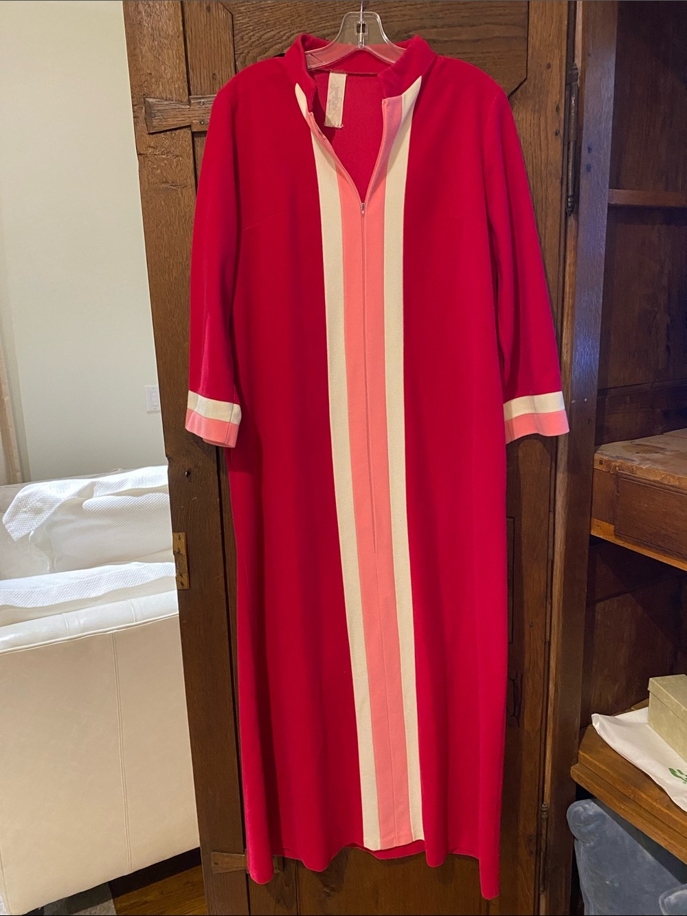 Vanity Fair Maxi Dress with Pink and White Stripes